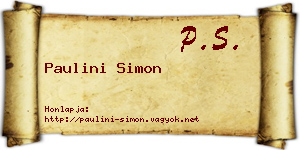 Paulini Simon névjegykártya